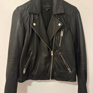 Lucky Brand Black Leather Moto Jacket